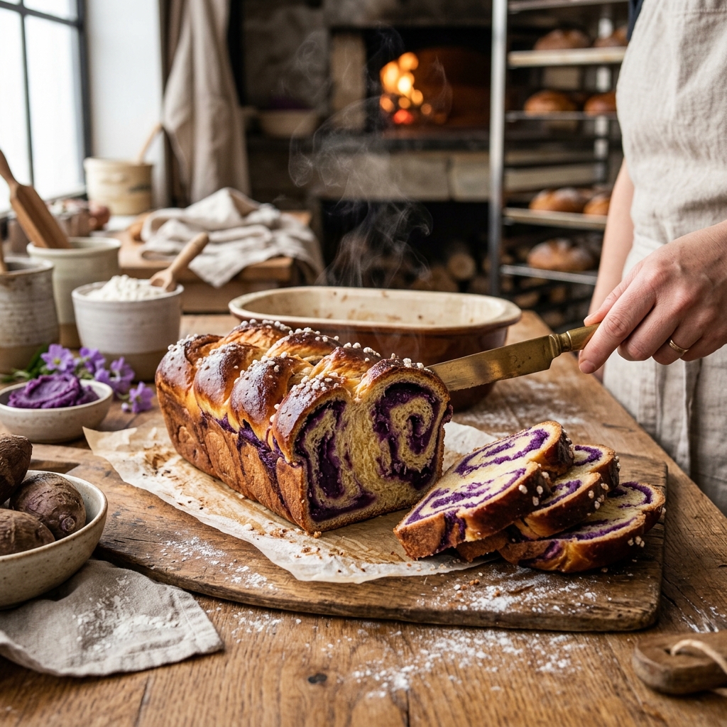 Recette de la Brioche moelleuse à l'Ube et au Lait de Coco
